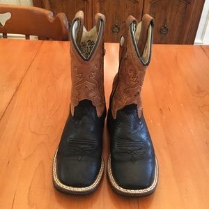 Old West Toddler Leather Cowboy Boots